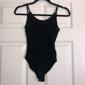 UO Black Ribbed Bodysuit